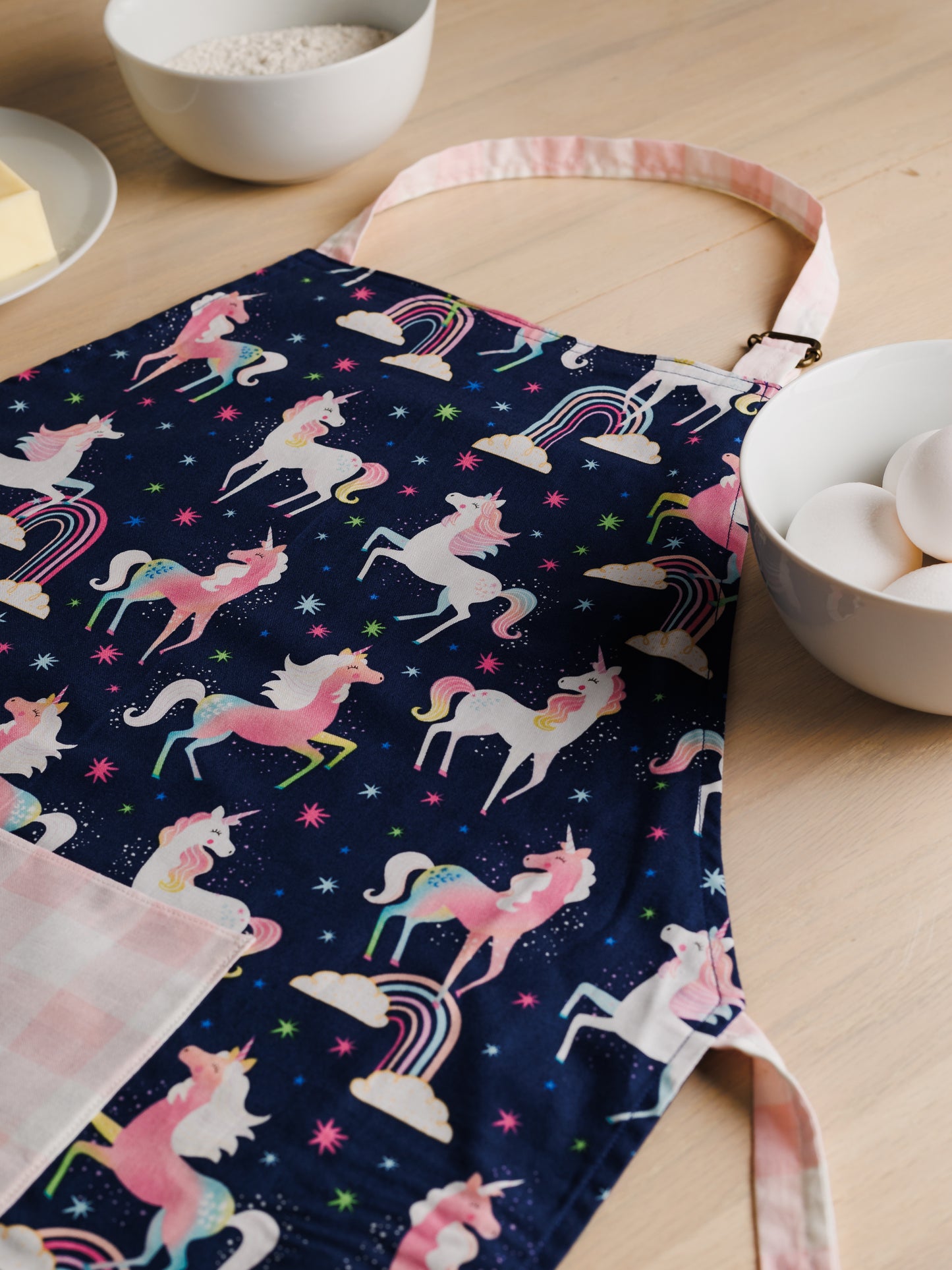 Rainbows and unicorns kids apron