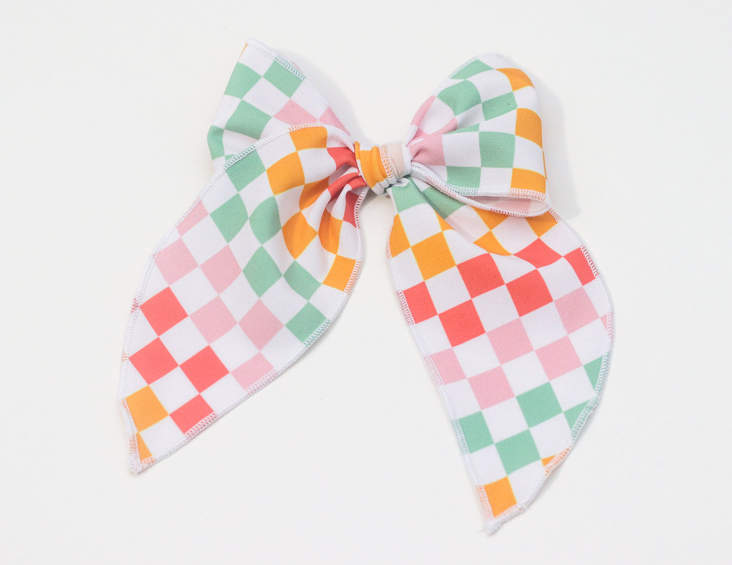 Retro rainbow checker fable bow